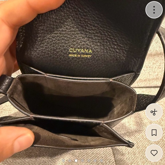 Cuyana Black Leather Crossbody Bag - Picture 3 of 7